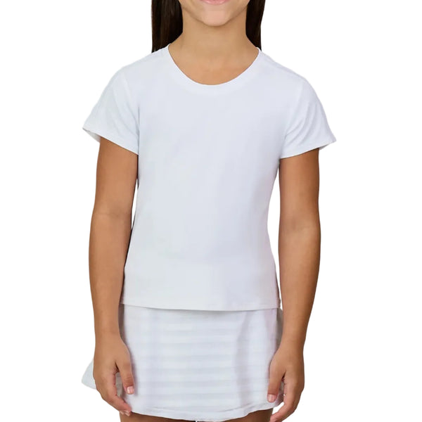 Sofibella White Stripes Girls Short Sleeve