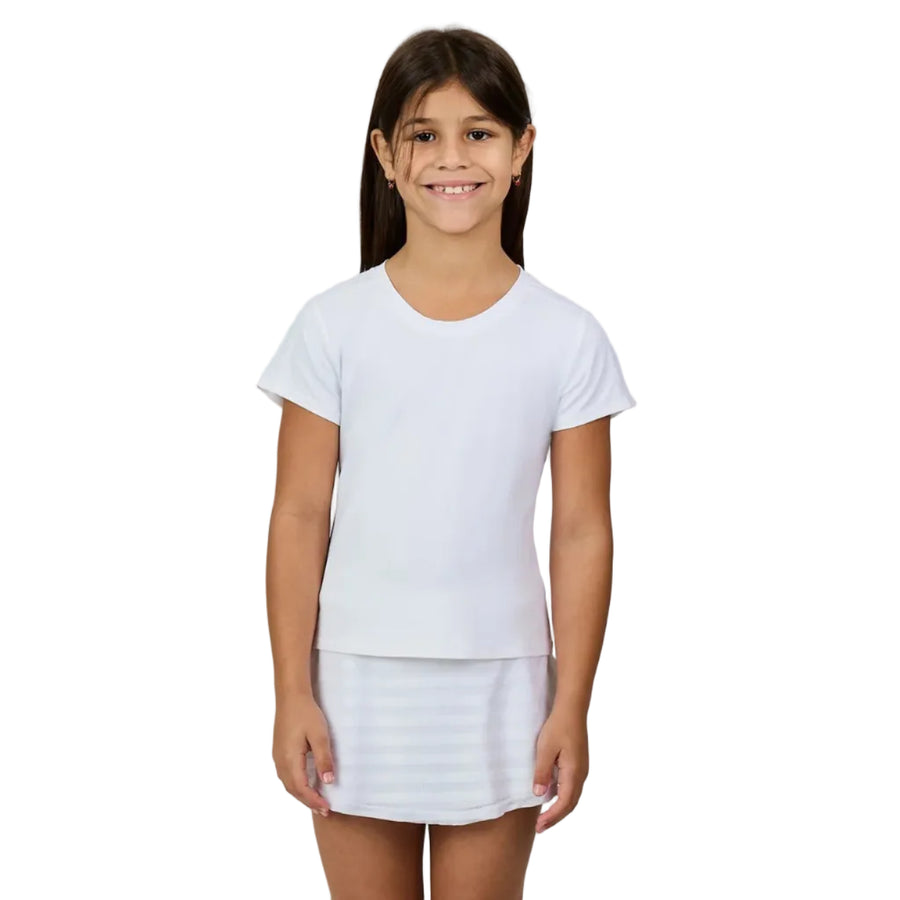 Sofibella White Stripes Girls Short Sleeve