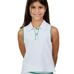 Sofibella Alpine Whites Girls Sleeveless Polo
