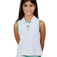 Sofibella Alpine Whites Girls Sleeveless Polo