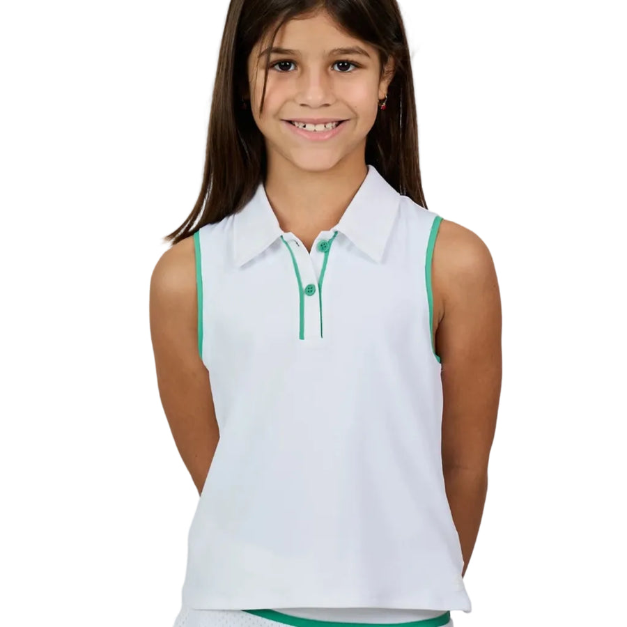 Sofibella Alpine Whites Girls Sleeveless Polo