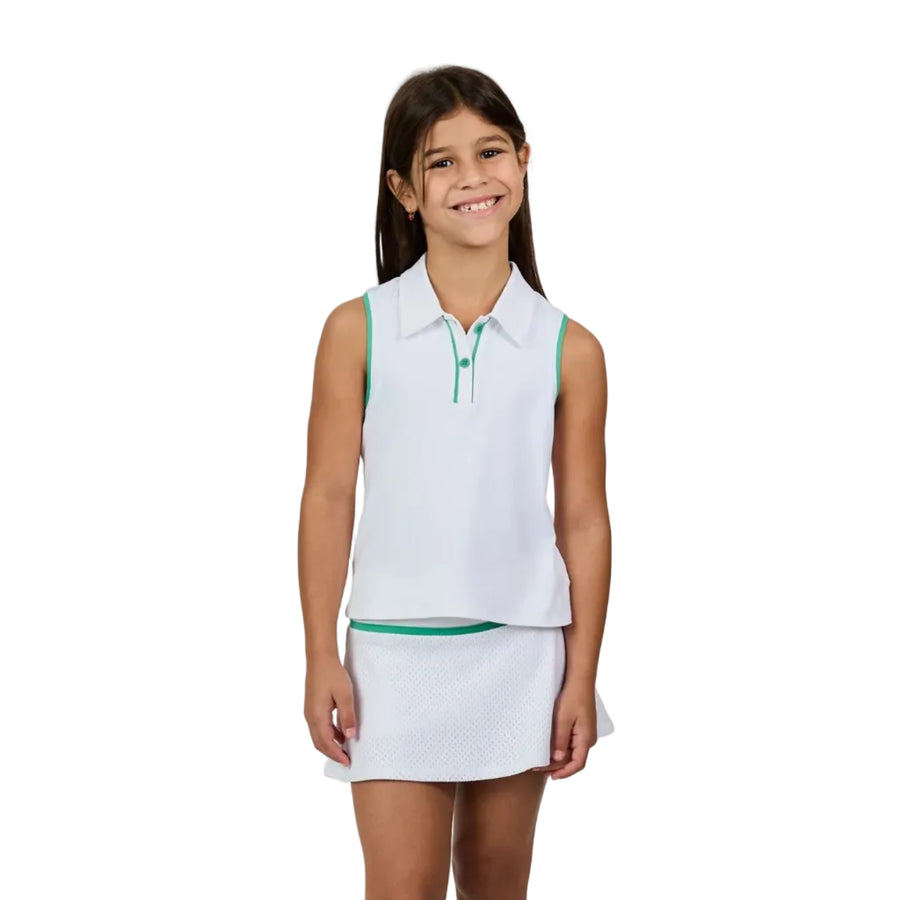 Sofibella Alpine Whites Girls Sleeveless Polo