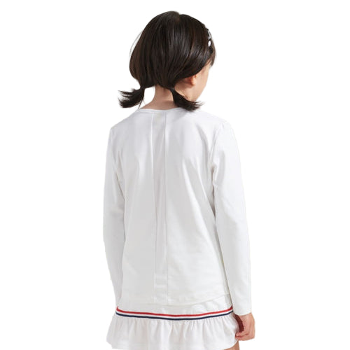 Loeuf Poche Backstripe Long Sleeve Girls Tennis Top