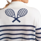 Loeuf Poche Pointelle Racquets Sweater